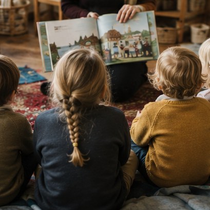 Kinder beim Vorlesen